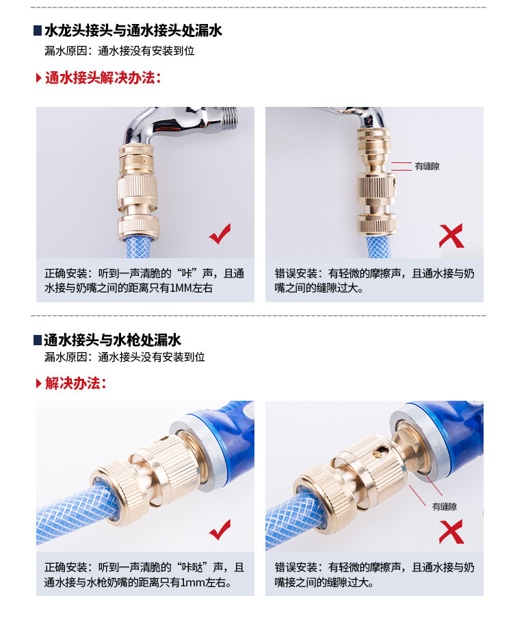 车旅伴 家用高压喷头自来水洗车水枪全铜喷头4分水管铜接头 蓝枪5米水管套装 HQ-C1166