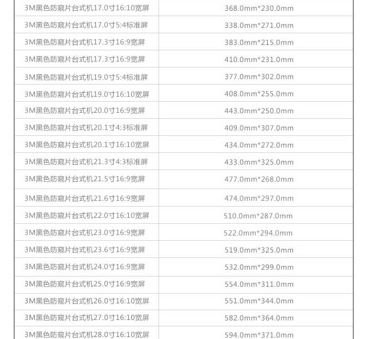 3M PF21.3 电脑防窥片4:3标准屏（21.3英寸）