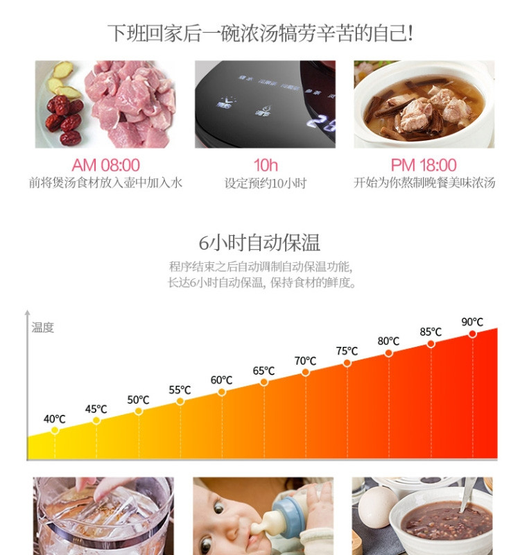 荣事达 不锈钢发热底盘带滤网喂养神器YSH188K养生花茶