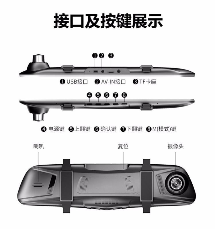 米狗MEEEGOU 高清双录防眩行车记录仪2019年商务款2419