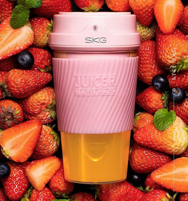 SKG 榨汁机家用 充电款 便携式多功能奶昔水果汁机 辅食料理机原汁机 无线随行杯 2519