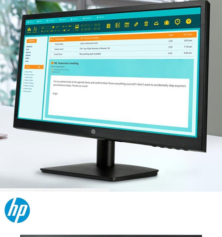 惠普（HP）N223V 21.5英寸 TN宽屏LED台式机笔记本液晶显示器 办公防眩目高清显示屏