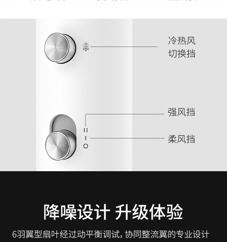 直白 吹风机家用电吹风机负离子发廊级大功率吹风筒 静音冷热风恒温护 升级款HL311(粉色）