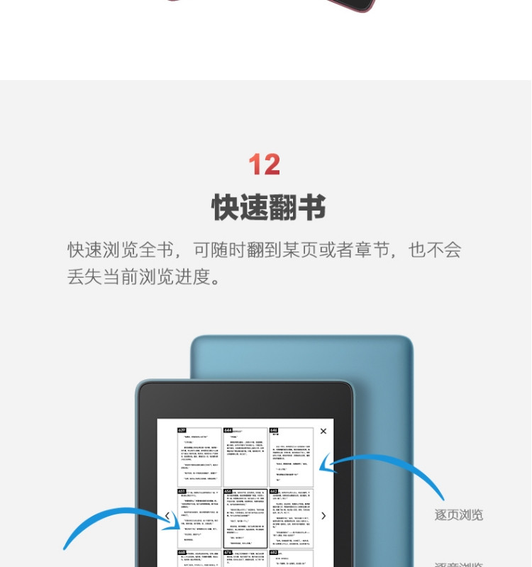 Kindle paperwhite 电子书阅读器第4代wifi8G雾蓝色+3M 思高拭亮(擦拭屏幕)