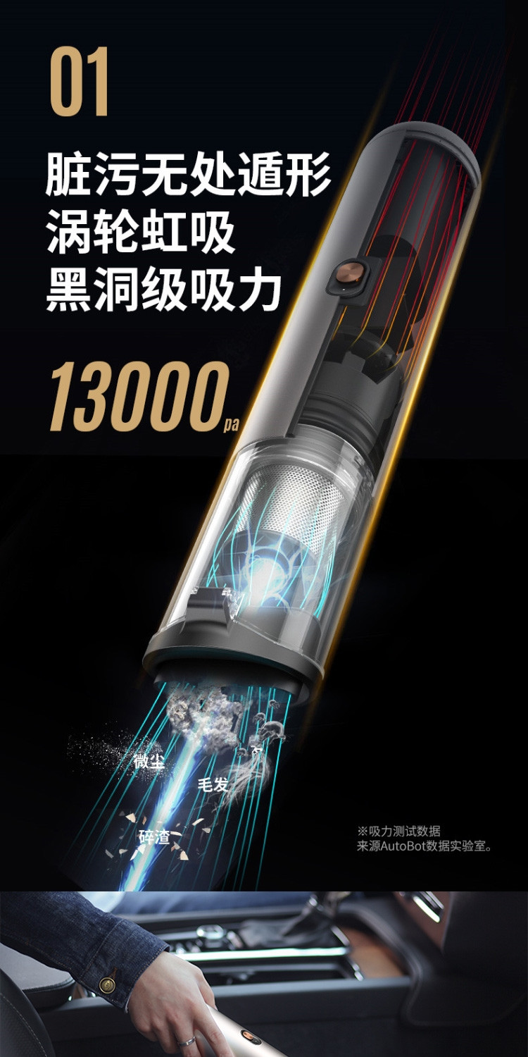 AutoBot VX 车载吸尘器车家两用无线小型吸尘大功率手持式吸尘器 香槟金