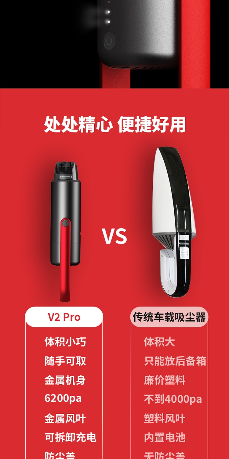 AutoBot V2 pro 车载家用无线便携充电吸尘器