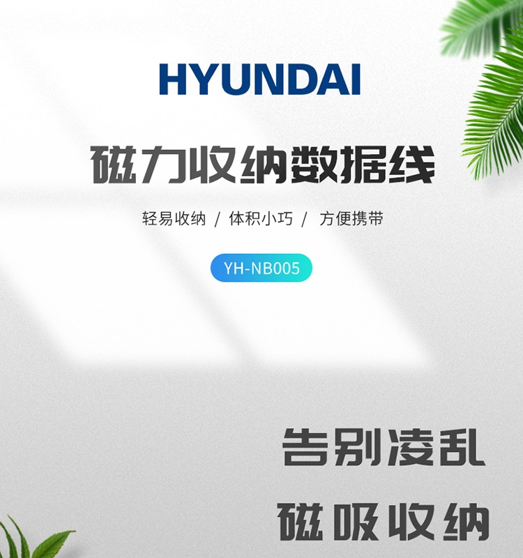 现代/HYUNDAI 创意磁吸收纳数据线 YH-NB005