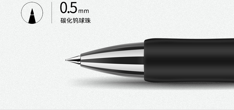 得力(deli)0.5mm按动中性笔办公签字笔 黑色水笔12支/盒S01