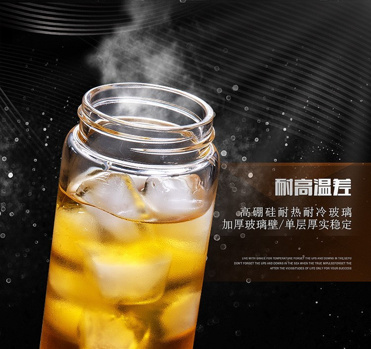 万象玻璃杯单层玻璃水杯便携男女办公茶杯水晶杯便携玻璃杯