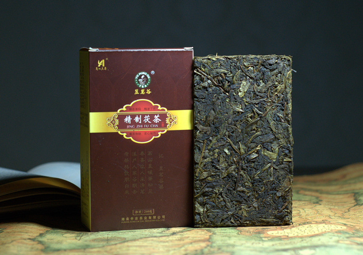 湖南特产 安化260g金花茯砖品质黑茶叶