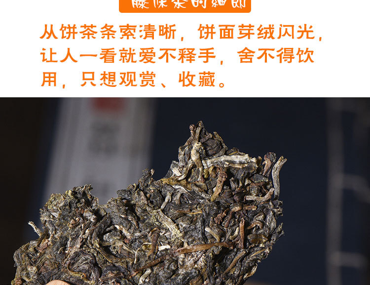 云南特色普洱藤条古树茶茶饼 月光白生普洱茶饼