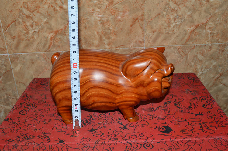 黑檀木/非洲花木小猪动物生肖礼品 长22cm 摆件一只价