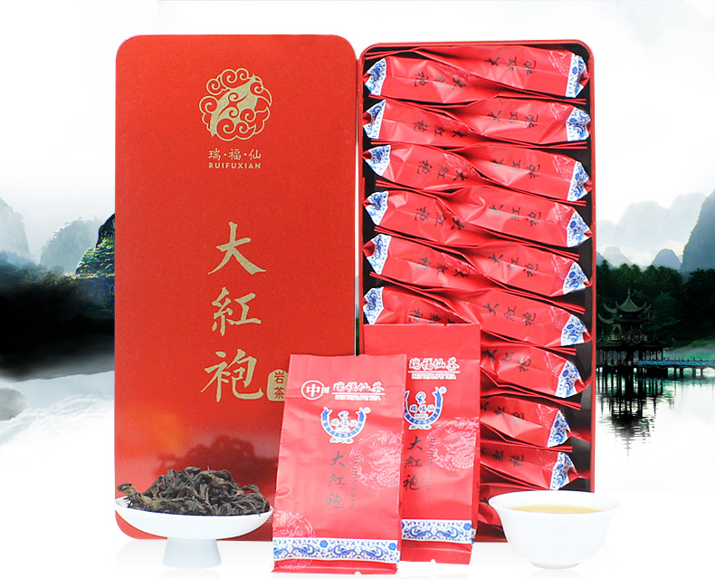 武夷山茶 大红袍 礼盒 浓香炭焙型乌龙茶铁盒装150克送礼
