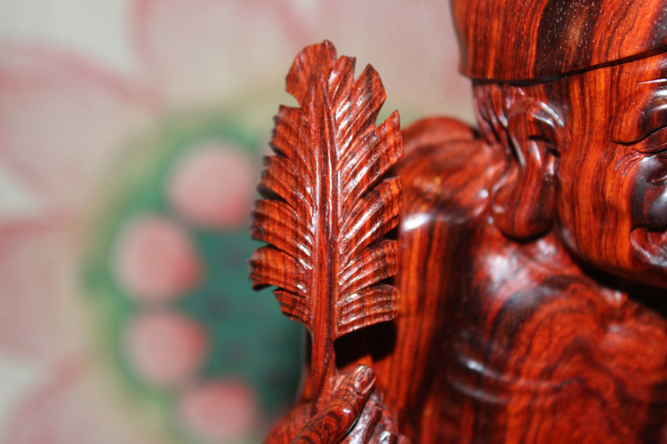 正宗印度小叶紫檀高油密老料济公摆件手工雕工艺品木雕摆件