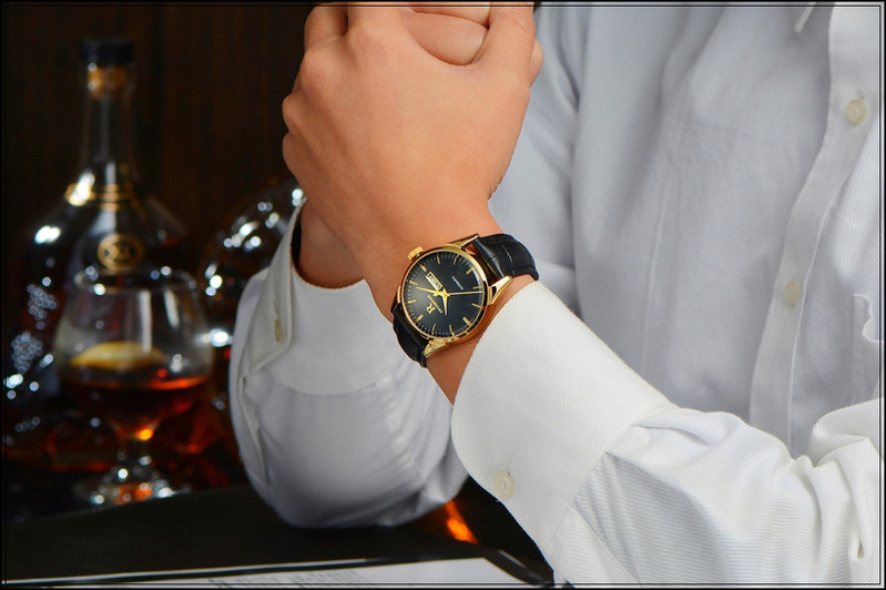 正品品牌手表防水男士手表真皮皮带男表