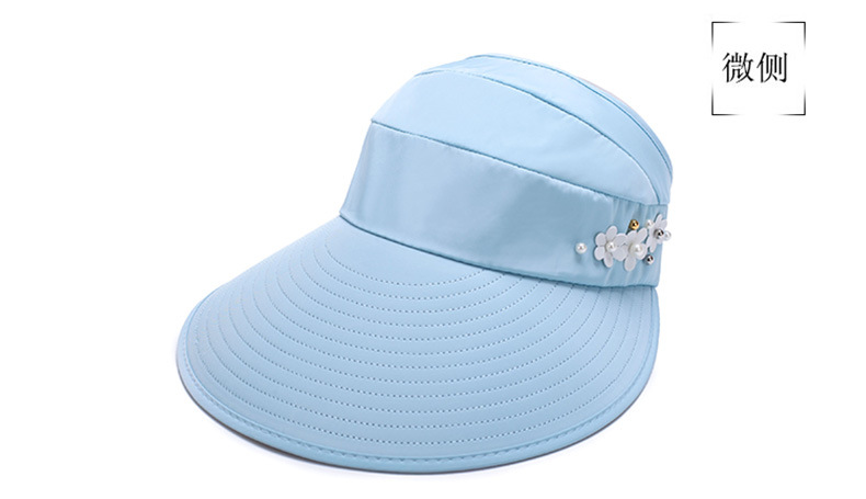 夏天休闲出游防紫外线太阳帽 女士防晒可折叠大沿空顶帽子