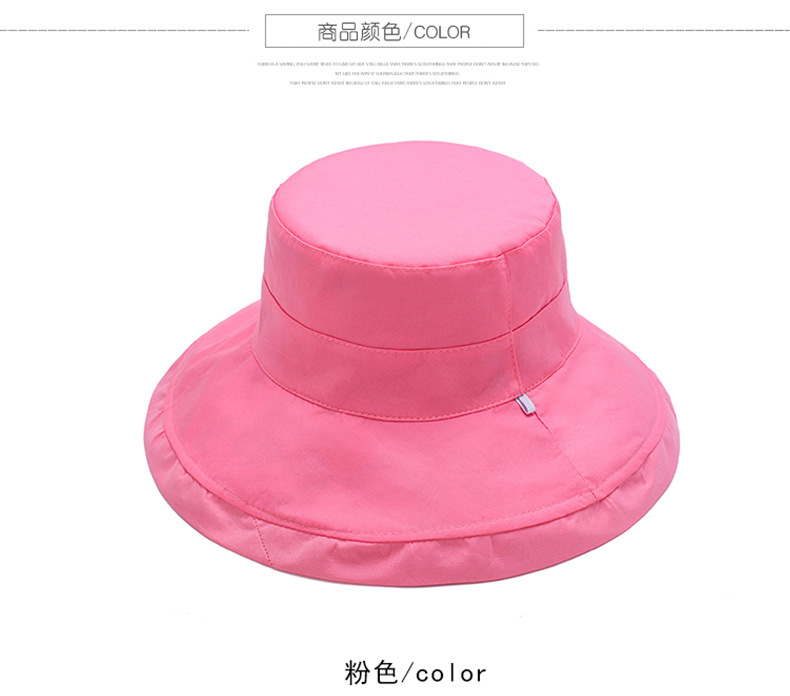 春夏季双面彩色沙滩帽 海边防晒女士盆帽可折叠遮阳渔夫帽