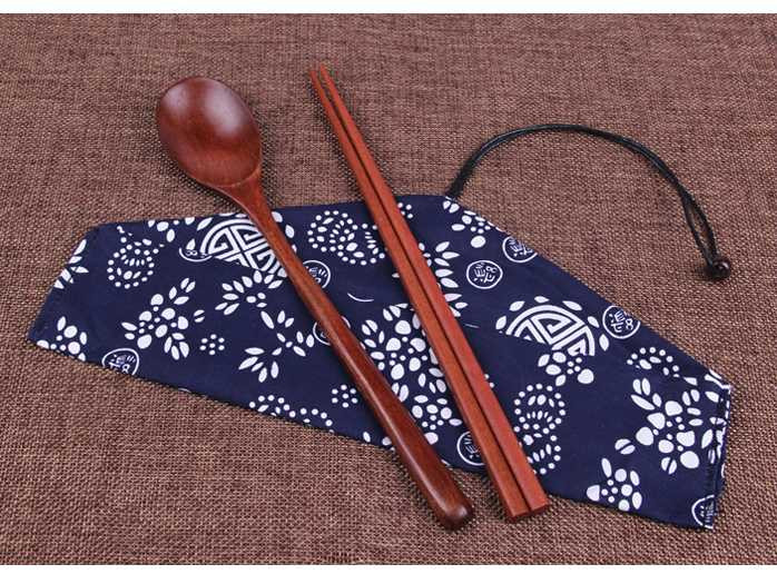 木质筷子勺子套装 和风日式筷勺组合 户外旅行套装 优质礼品筷