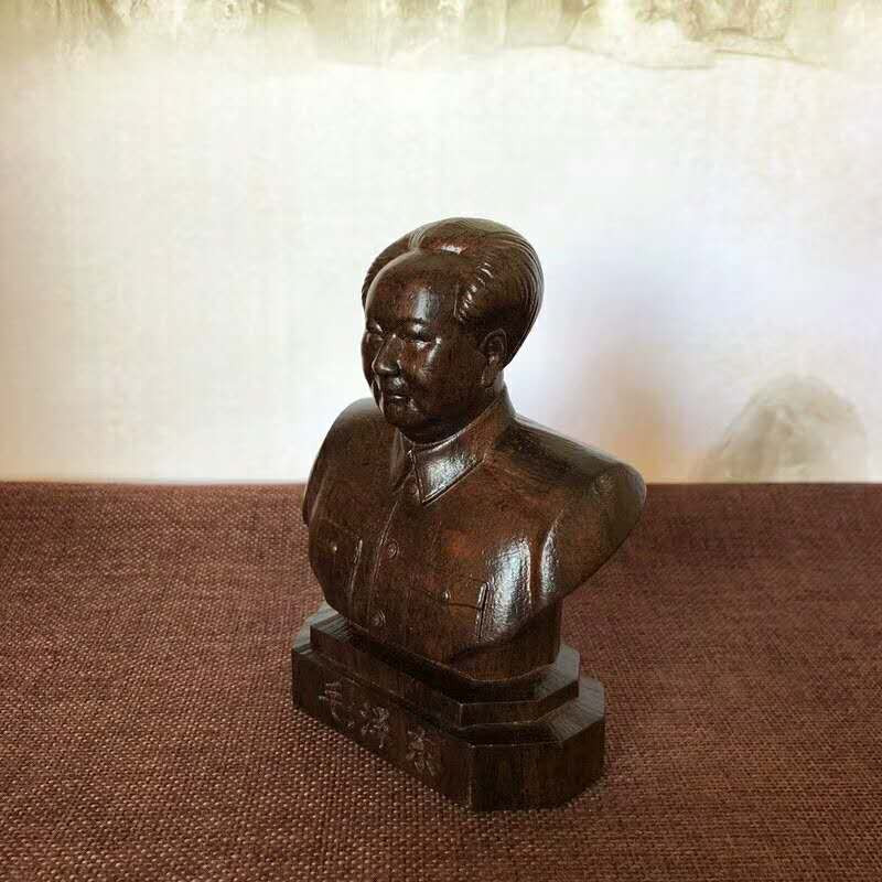 黑檀木雕办公室人物雕刻摆件毛主席半身头像毛主席像摆件