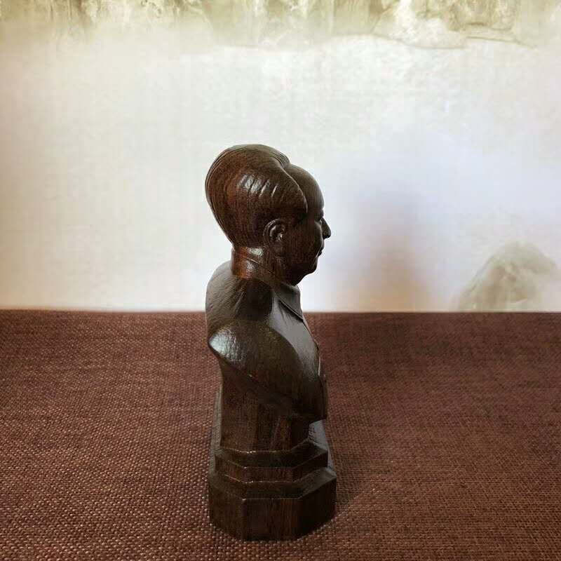 黑檀木雕办公室人物雕刻摆件毛主席半身头像毛主席像摆件
