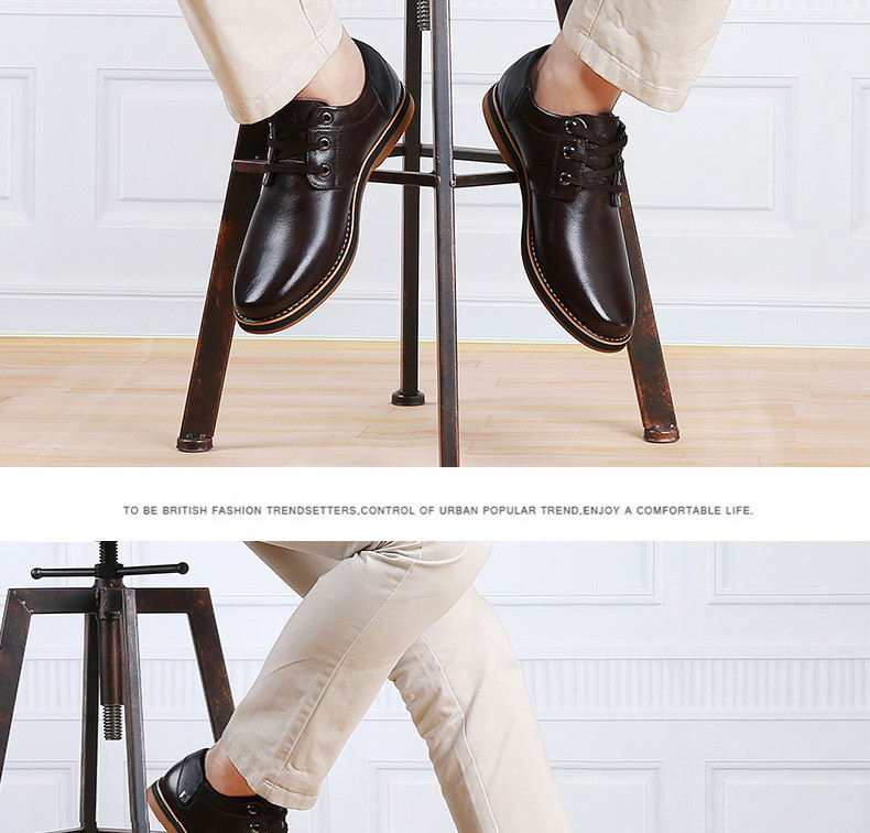 帕莱汀/BALADY 男鞋时尚新款休闲皮鞋系带英伦潮流青年鞋子