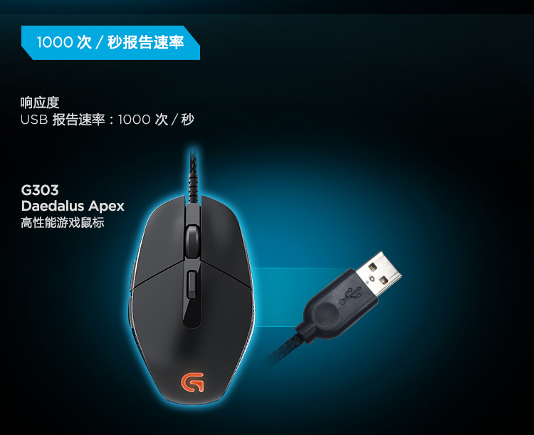 罗技 G303 DEADALUS APEX 游戏鼠标