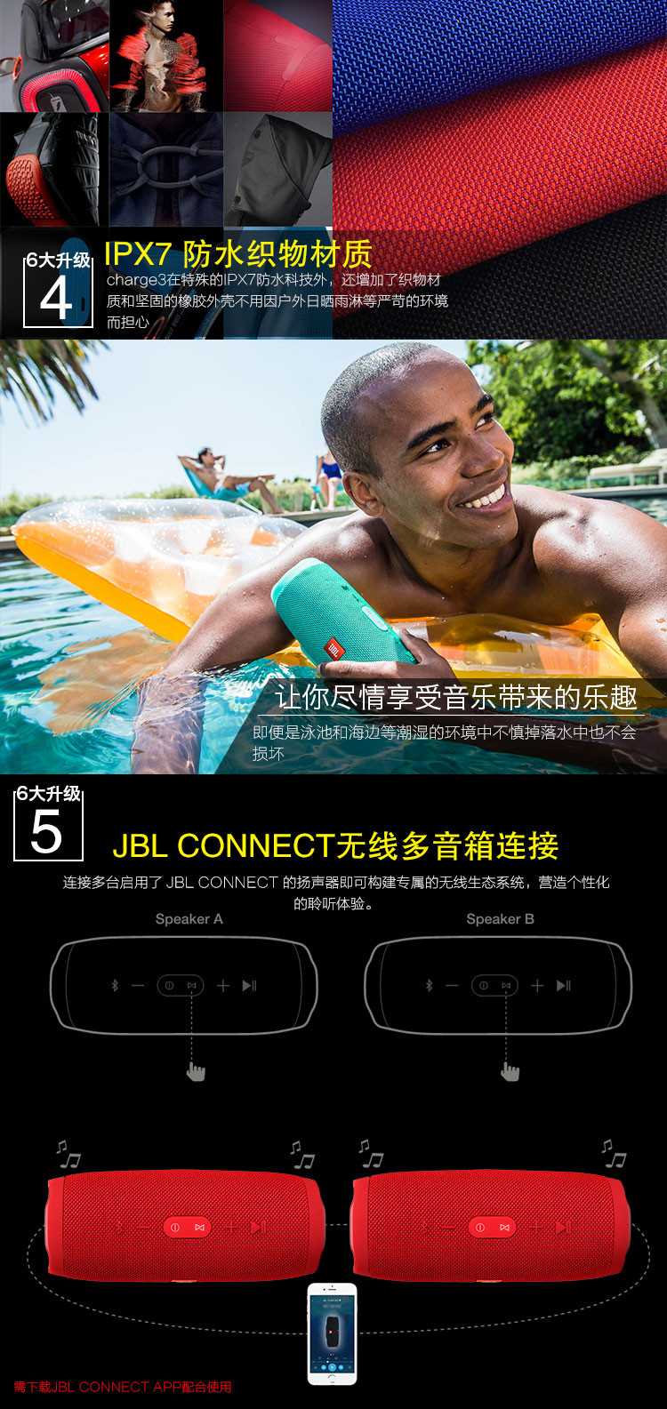 JBL  Charge3  无线蓝牙音箱--蓝