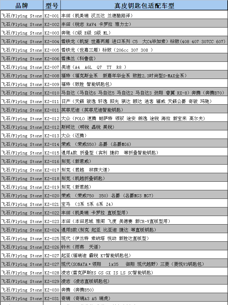 飞石 专车专用真皮钥匙包 钥匙扣