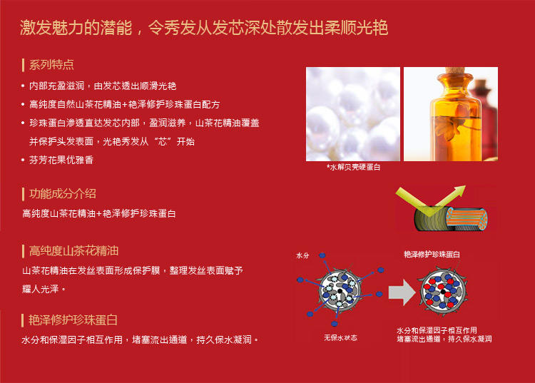 丝蓓绮奢耀柔艳/修护/焕活400ml洗发水、护发素