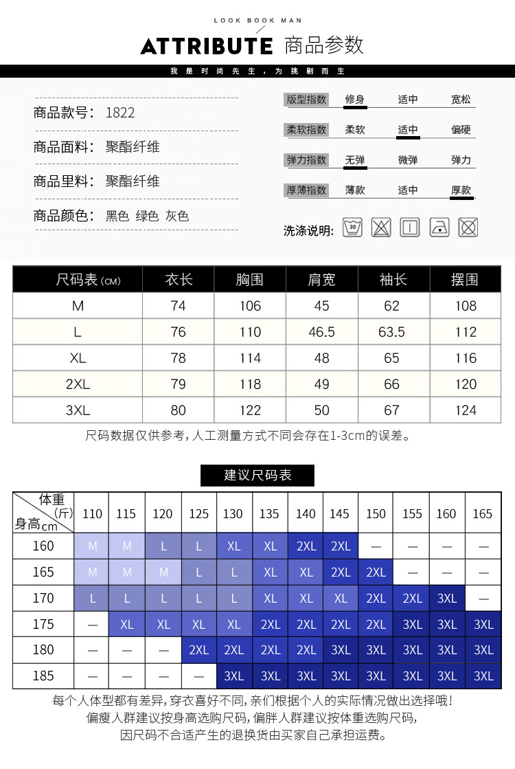 壹恺/y.kay男士冬装保暖棉衣棉袄休闲中长款冬季加厚外套HX1822