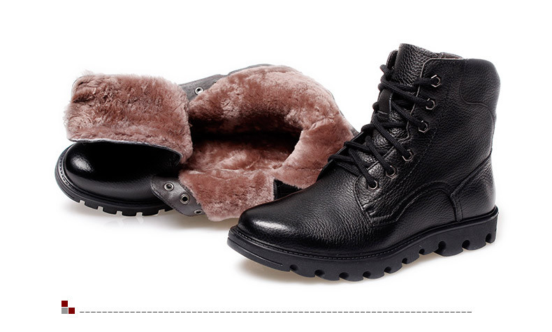 金猴冬季男士短靴时尚系带高帮韩版马丁靴英伦潮流真皮靴棉靴子 WX8004