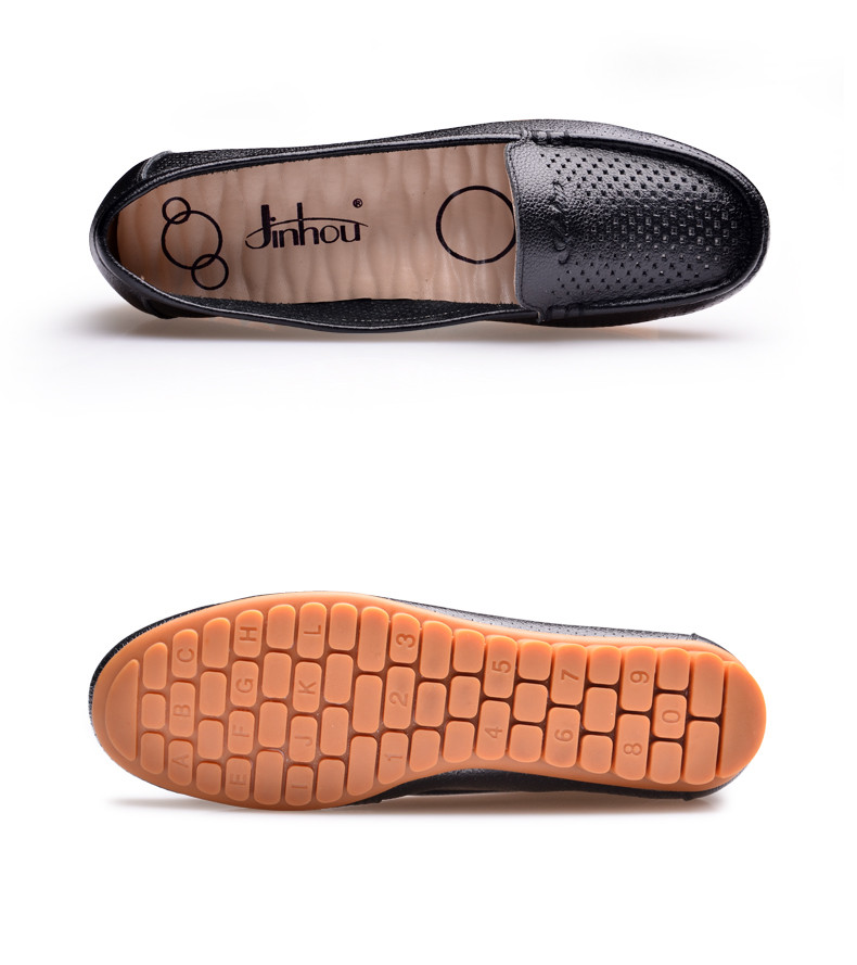 金猴 Jinho夏季真皮镂空透气平跟软底套脚女凉鞋单鞋 Q60002A