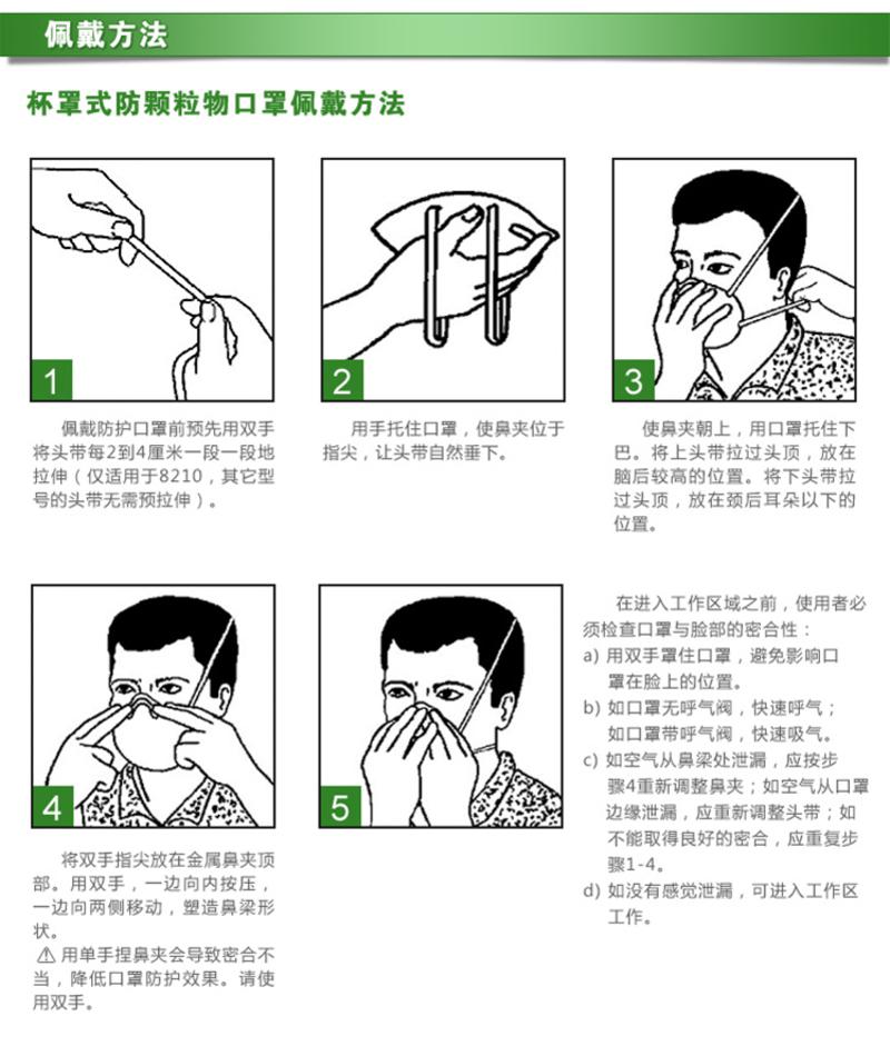 3M 8110S N95颗粒物防护口罩 防尘防pm2.5 儿童专用5只装