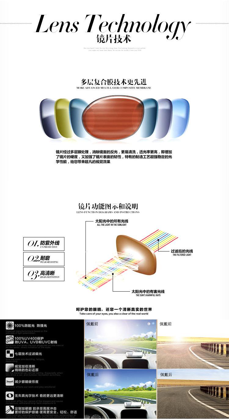 太阳镜 女式新款渐进偏光太阳眼镜 经典时尚墨镜 太阳镜