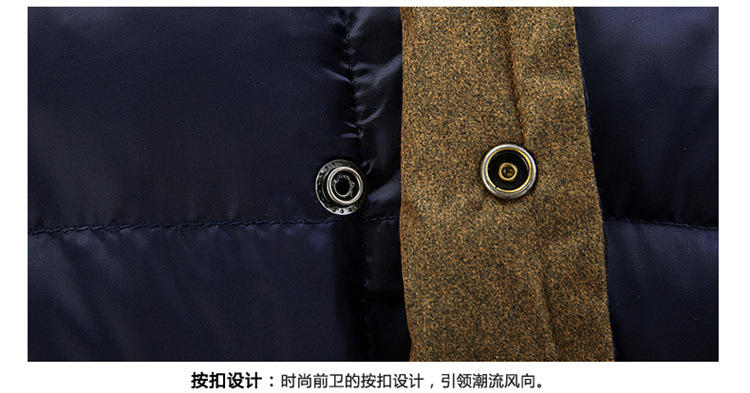 2015冬装新款男式羽绒服韩版修身休闲中长款轻薄羽绒外套