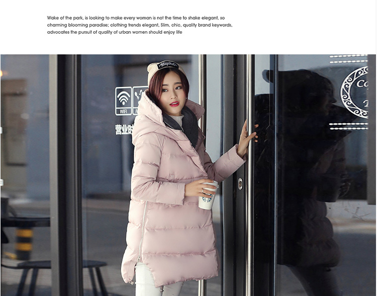 2016冬季新款韩版时尚修身中长款长袖羽绒服外套