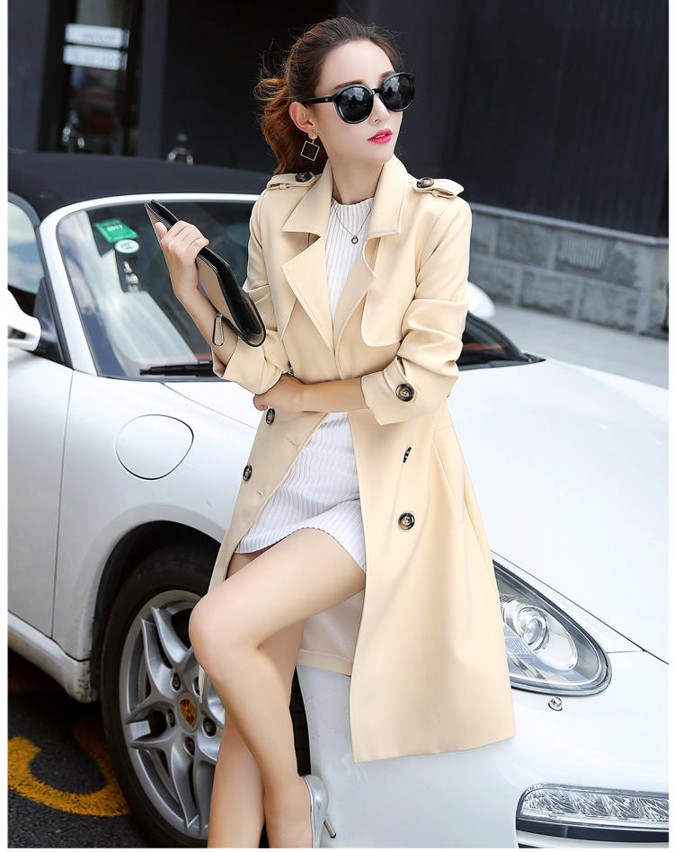 WZSY 时尚韩版女装翻领长袖2016年秋季纯色风衣