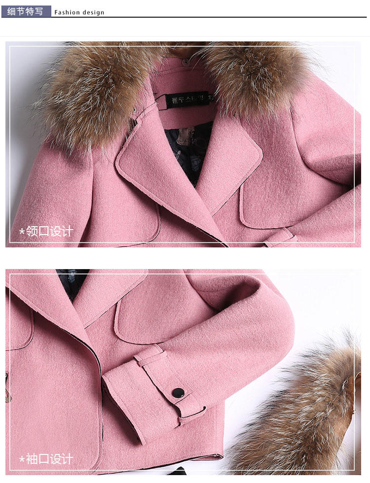 WZSY 时尚女装新品拉链门禁纯色显瘦韩版2016年冬季毛呢外套