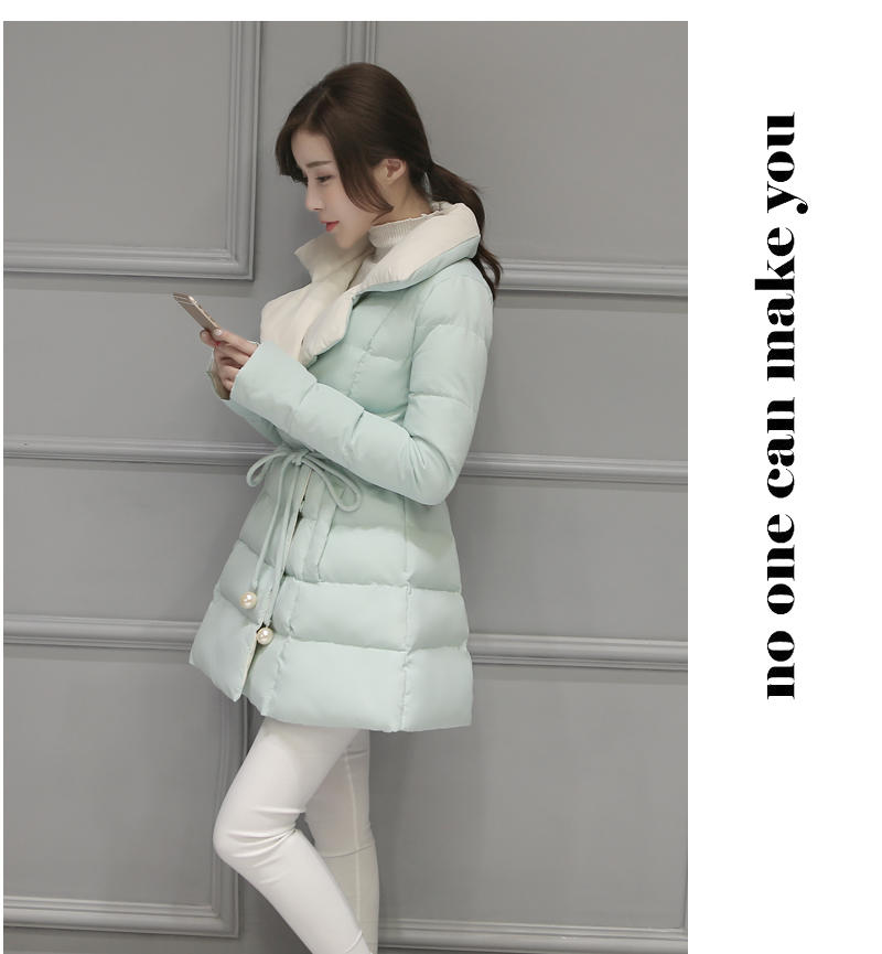 WZSY 棉衣/棉服2016年冬季直筒显瘦翻领纯色甜美长袖
