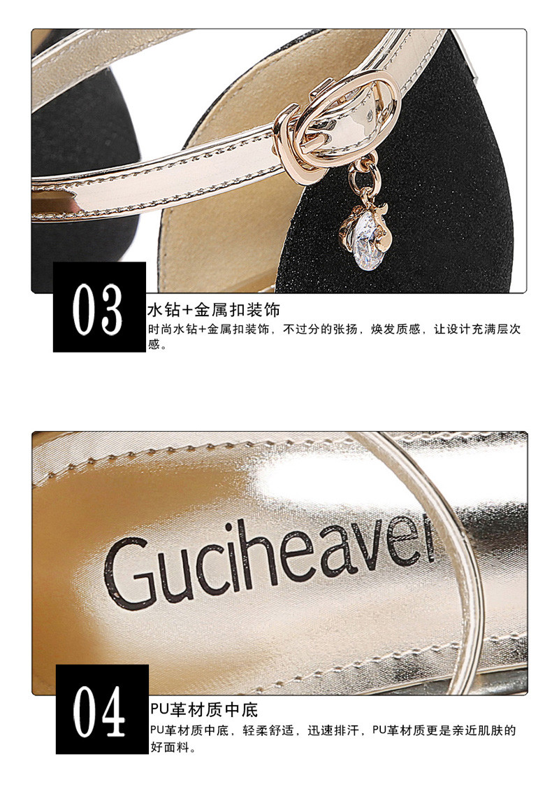 guciheaven/古奇天伦春季单鞋仙女鞋子女尖头瓢鞋粗跟高跟夏网红时尚中跟百搭春鞋