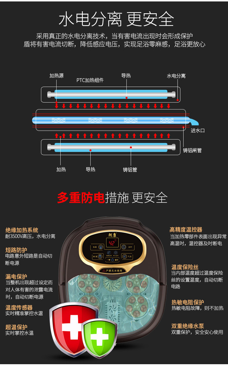 创悦 朗康 6转盘电动按摩足浴盆 熏蒸版 LK-8906