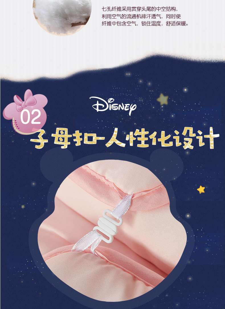 迪士尼/DISNEY卡通印花双人被子 秋冬季加厚保暖被芯 200*230CM 6斤