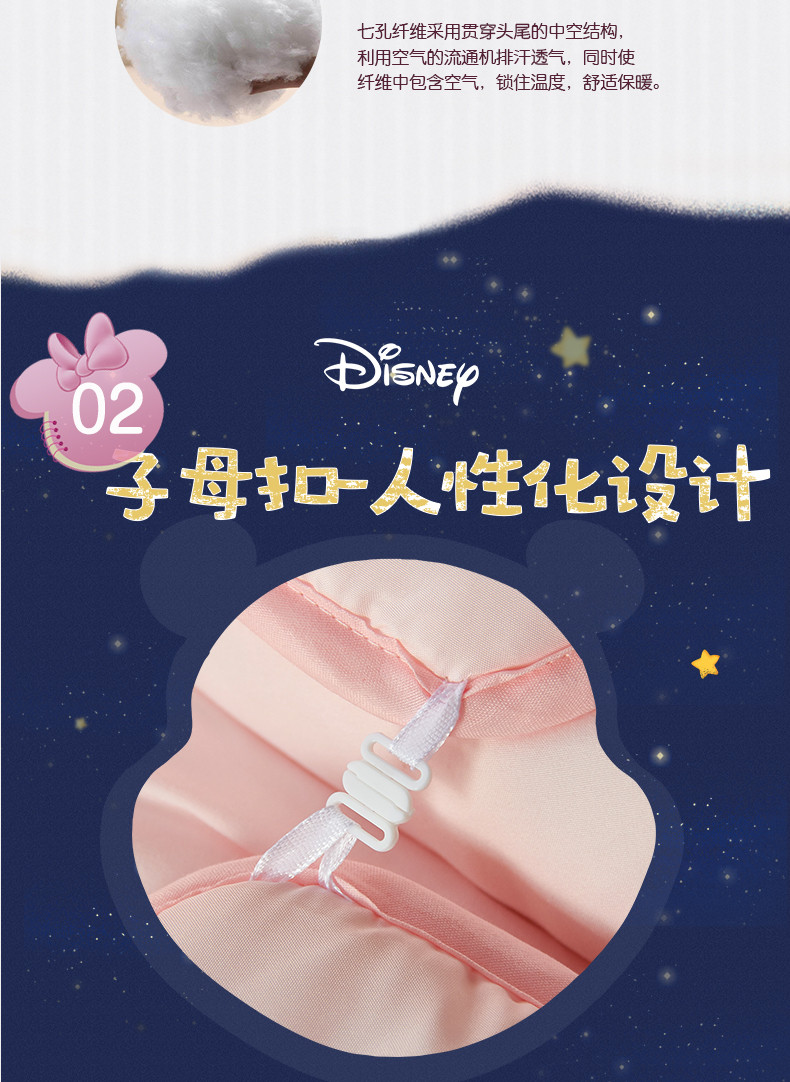 迪士尼/DISNEY 儿童卡通被子 七孔纤维秋冬被芯 150*200CM DSM-150BX