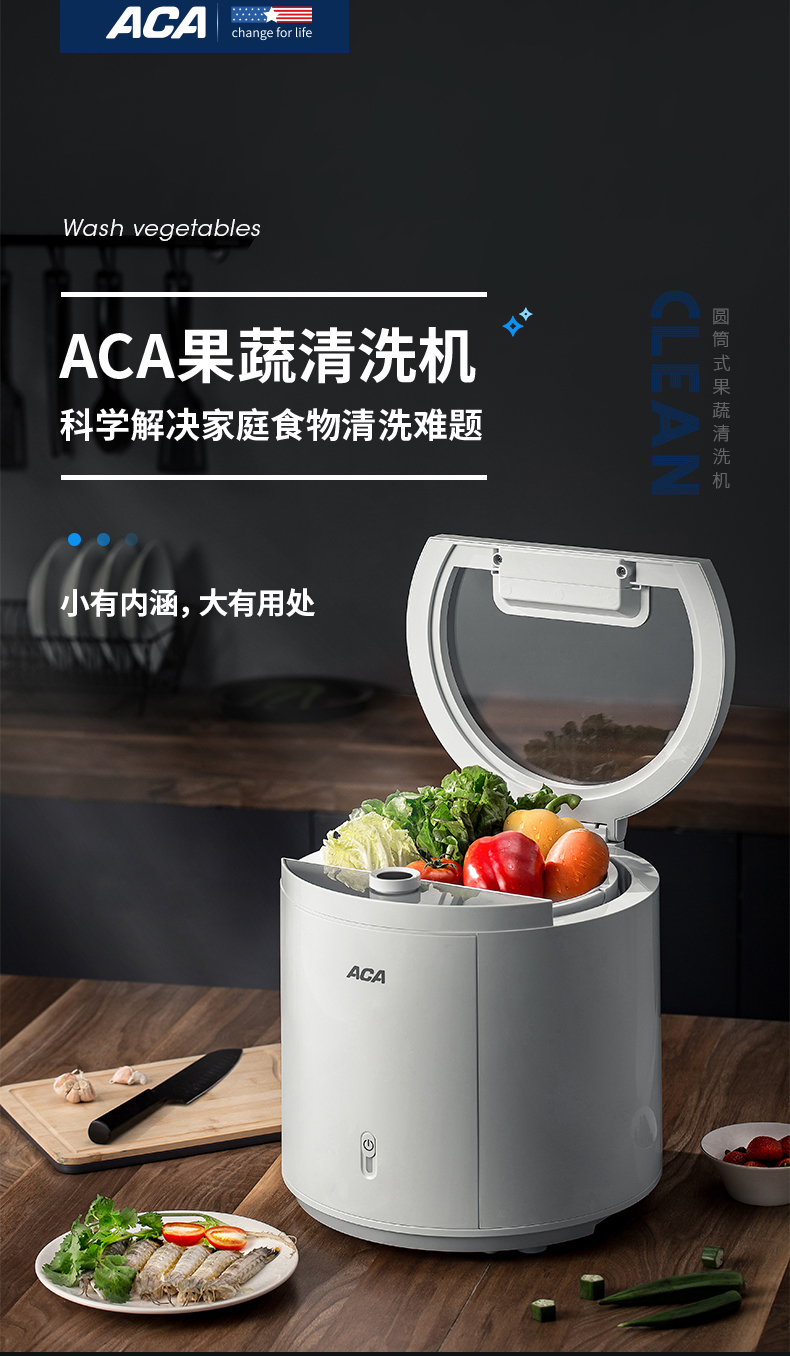 北美电器/ACA 果蔬清洗机 AP-FV60A 家用9L