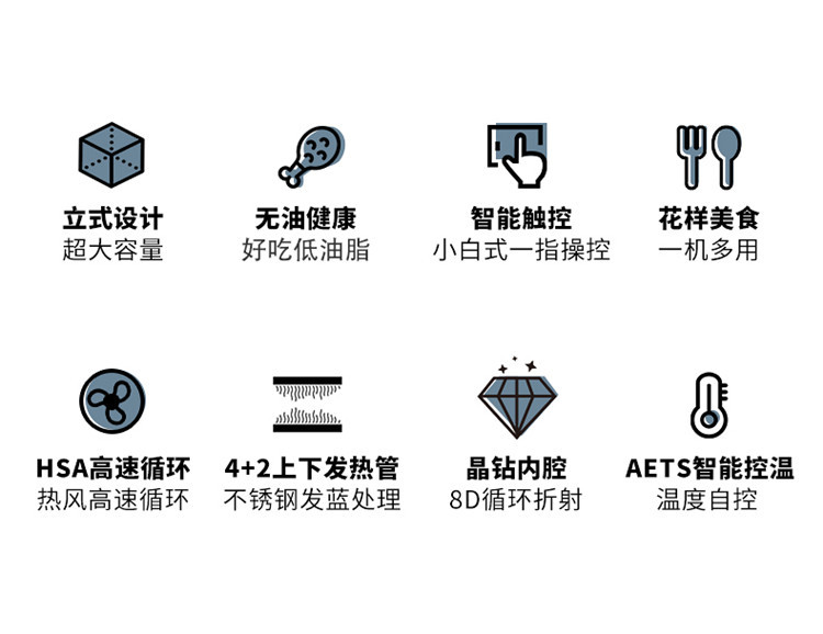 ACA 北美电器 家用电子烤箱 上下独立控温烘焙电烤箱 EAF26A