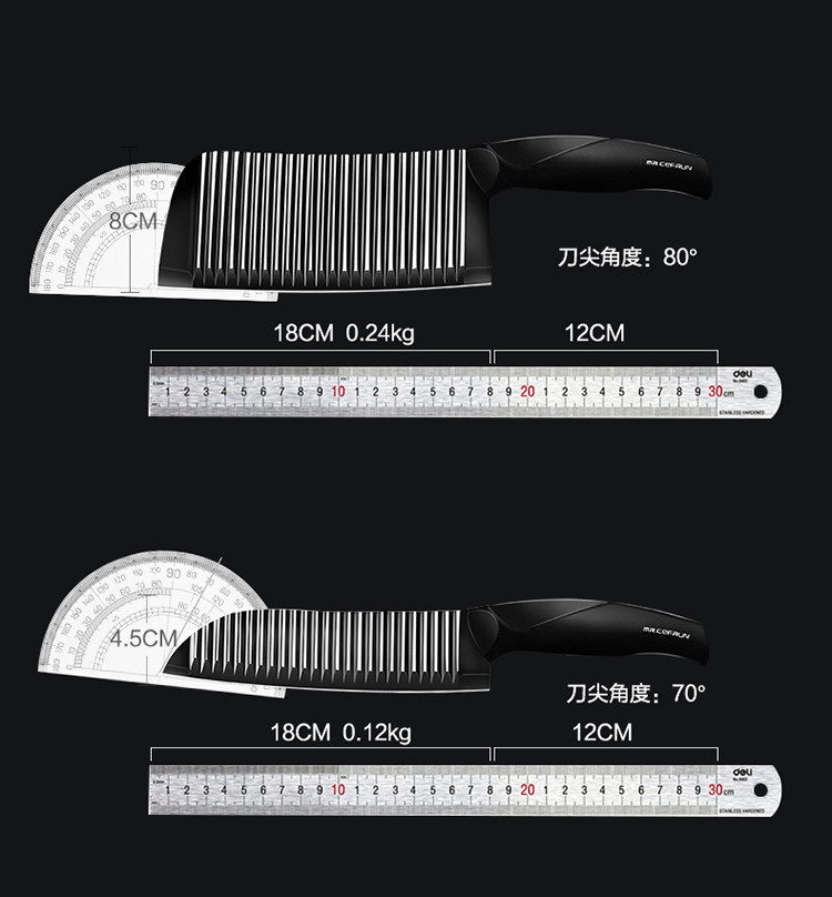 赛普瑞斯 刀具套装菜刀中片刀厨师刀 陶瓷涂层不锈钢水果刀专刀专用 JC陶瓷条纹刀具3件套（简装版）