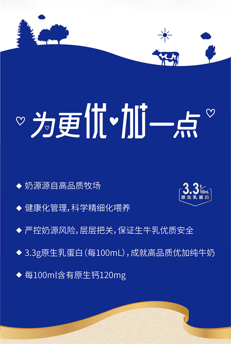 光明 优加+纯牛奶 250ml*12盒 高品质纯牛奶