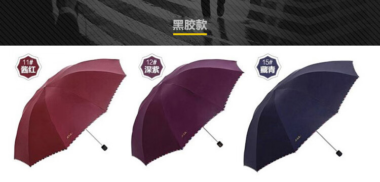 天堂伞 加大加固防晒晴雨伞 3331E升级款黑色 两用经典商务遮阳伞