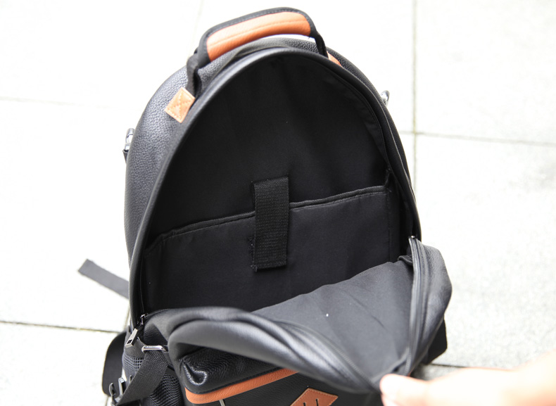 新款韩版男包 电脑包 撞色双肩包 旅行包 男士皮质背包学生书包mc220