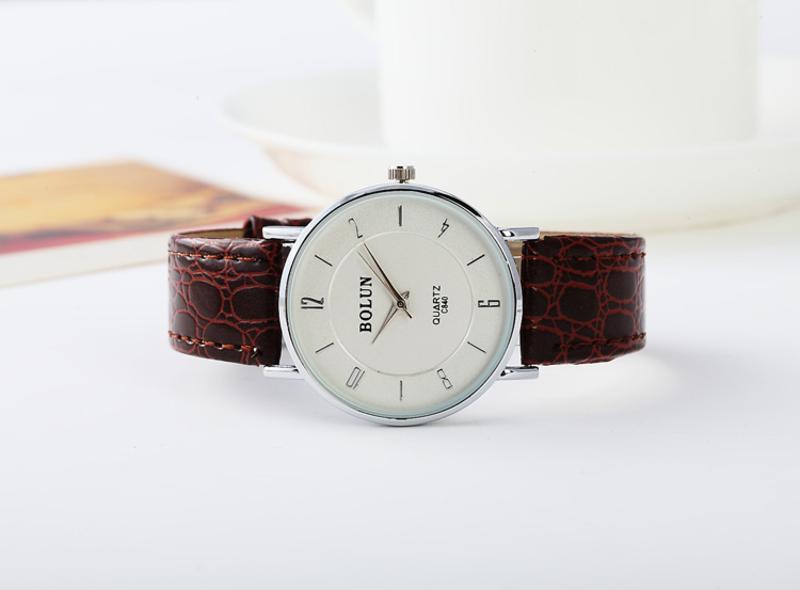 包邮清新优雅刻度超薄男手表 大气优雅质感 鳄鱼皮纹表带男士手表BL025
